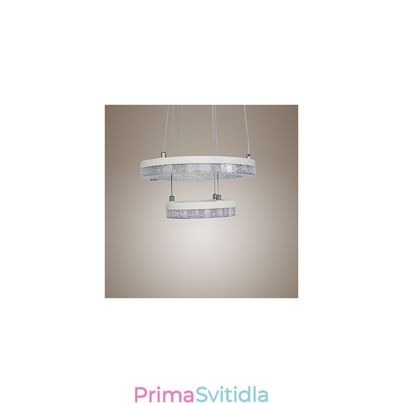 Křišťálové závěsné světlo Moderní lampa ve tvaru písmene "C" se dvěma kroužky