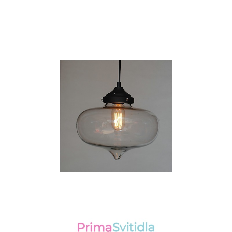 Bublinový designový přívěsek 1 světlo s průhledným stínidlem
