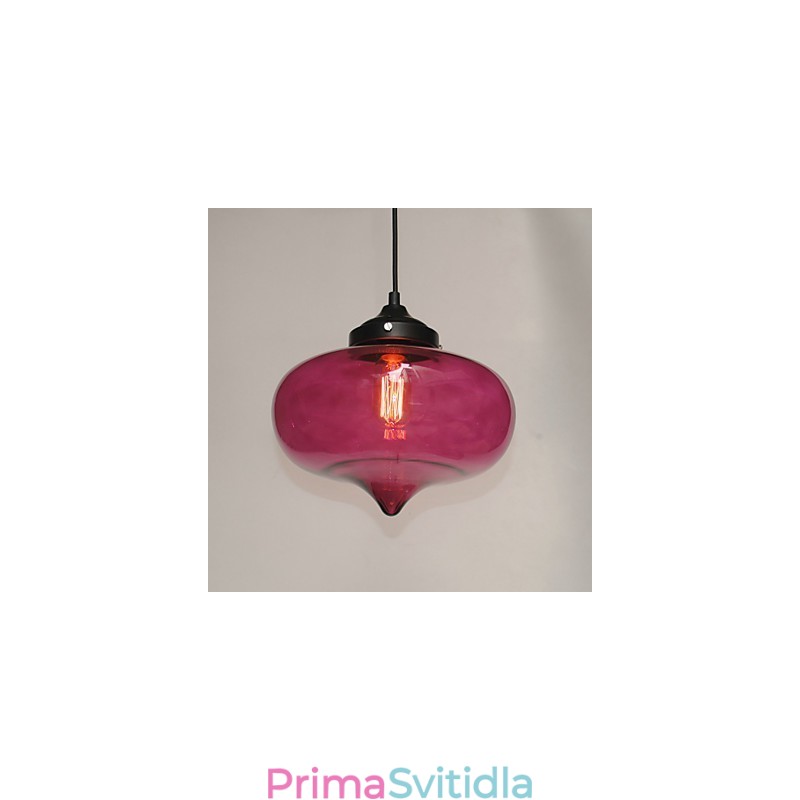 Bublinový designový přívěsek 1 světlo s průhledným stínidlem