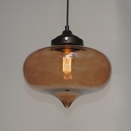 Bublinový designový přívěsek 1 světlo s průhledným stínidlem