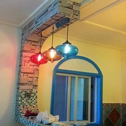 Bublinový designový přívěsek 1 světlo s průhledným stínidlem