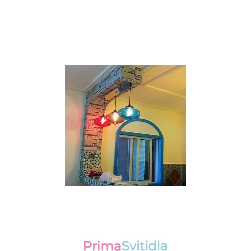 Bublinový designový přívěsek 1 světlo s průhledným stínidlem
