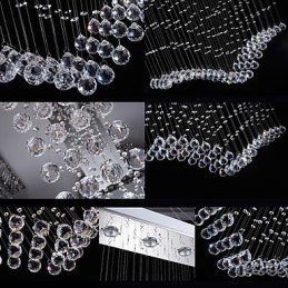 Stropní křišťálová závěsná svítidla Osvětlení 8 světel Moderní luxusní stříbrná Canpoy K9 čirá křišťálová svítidla