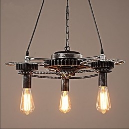 Lustr VintageLron Industrial Wind Gear Lustr