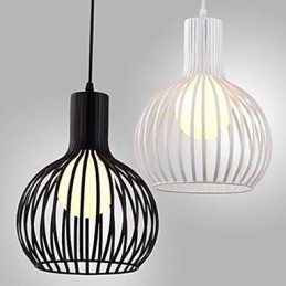 Americká retro smluvně kovaná lustrová lampa z tepaného železa Birdcage