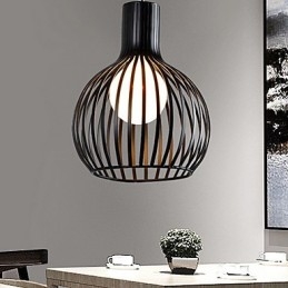 Americká retro smluvně kovaná lustrová lampa z tepaného železa Birdcage