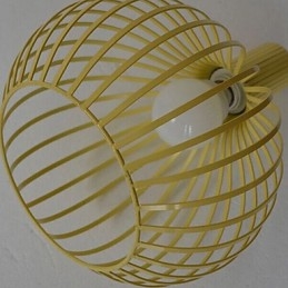 Americká retro smluvně kovaná lustrová lampa z tepaného železa Birdcage