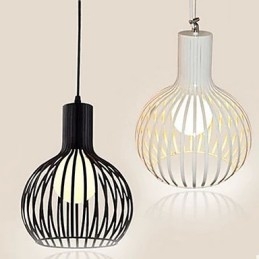 Americká retro smluvně kovaná lustrová lampa z tepaného železa Birdcage