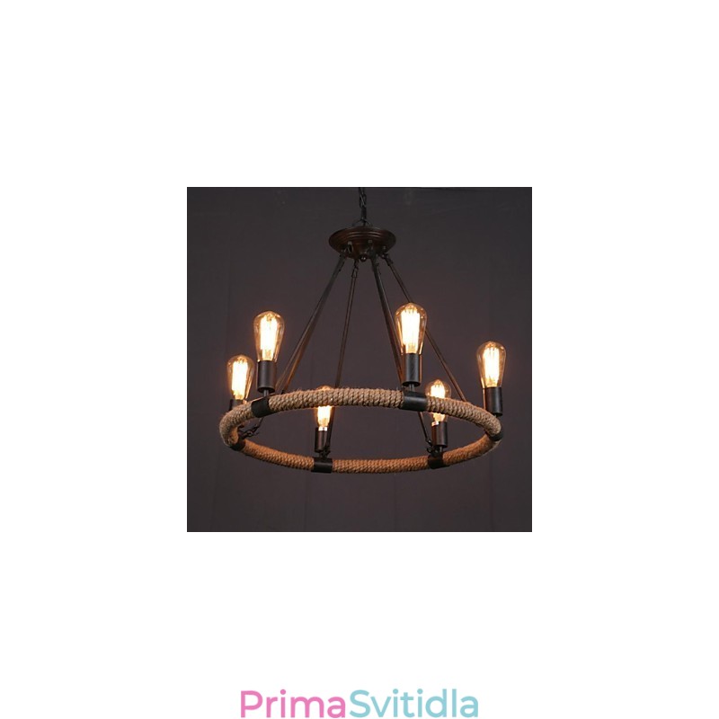 Kovové závěsné svítidlo ve venkovském mini stylu