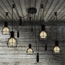 5hlavý lustr Rustikální Lodge Vintage Retro Country Metal