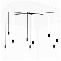 Závěsné svítidlo s designem staženého a geometrického kabelu v severní Evropě