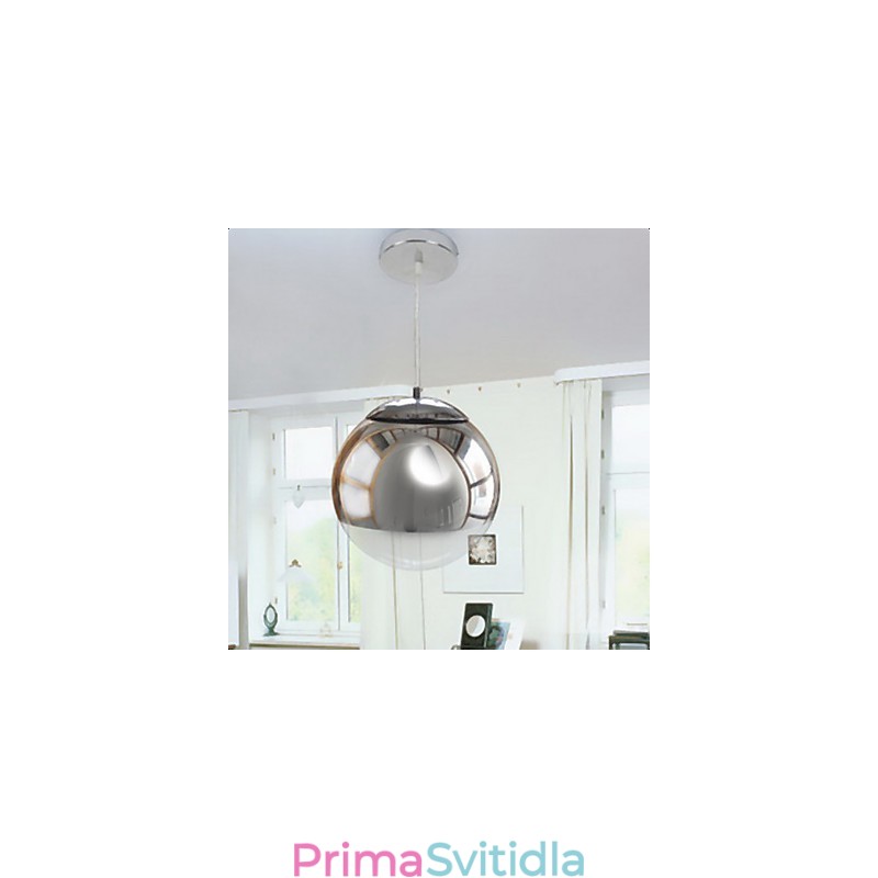 Moderní galvanicky pokovené závěsné světlo v mini stylu Globe