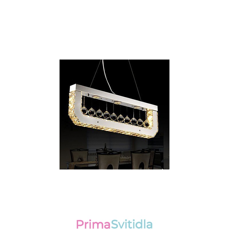 Křišťálový Lustr Droplight Obdélníkového žlutého Světla