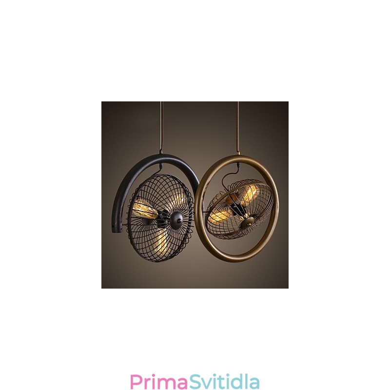 Retro klasické kovové stropní ventilátorové osvětlení Jednoduché závěsné svítidlo Cafe závěsné svítidlo