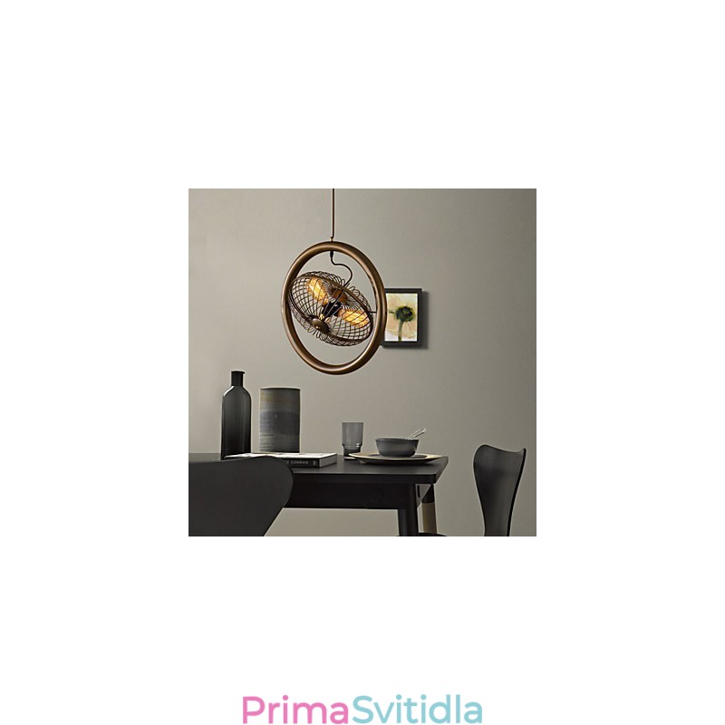 Retro klasické kovové stropní ventilátorové osvětlení Jednoduché závěsné svítidlo Cafe závěsné svítidlo