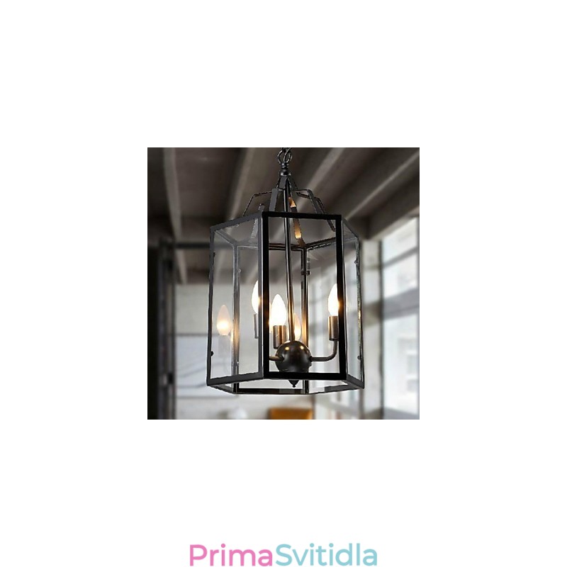 Tradiční klasická klasická vintage retro lucerna ve venkovském stylu mini malba s kovovým závěsným světlem jídelní