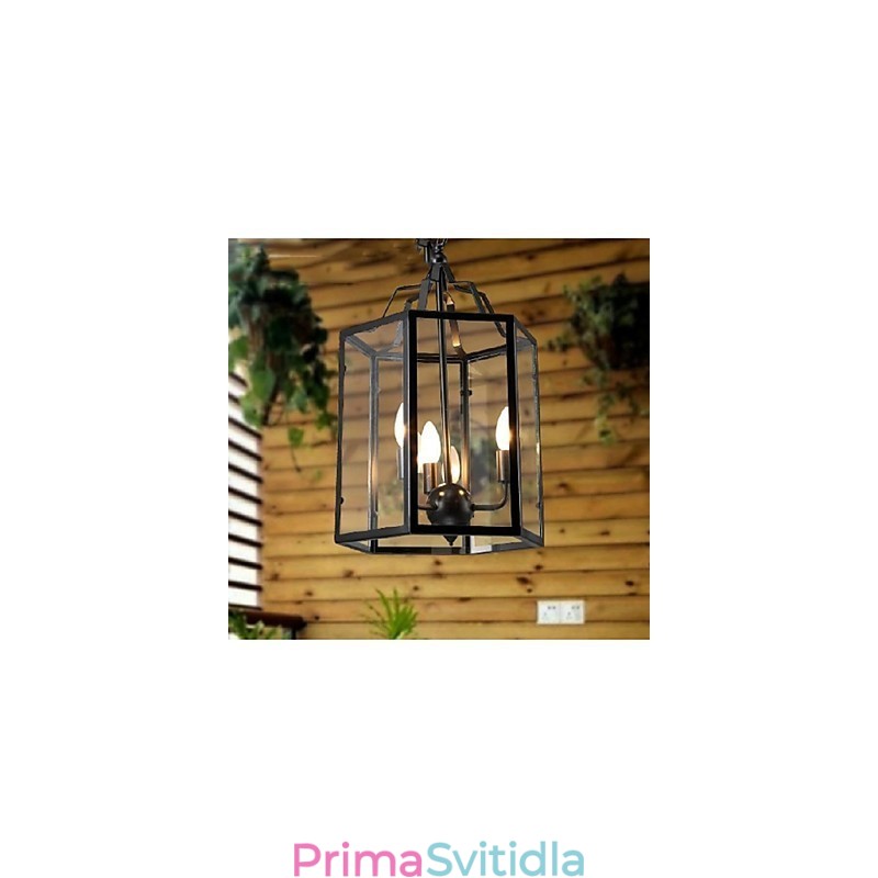 Tradiční klasická klasická vintage retro lucerna ve venkovském stylu mini malba s kovovým závěsným světlem jídelní