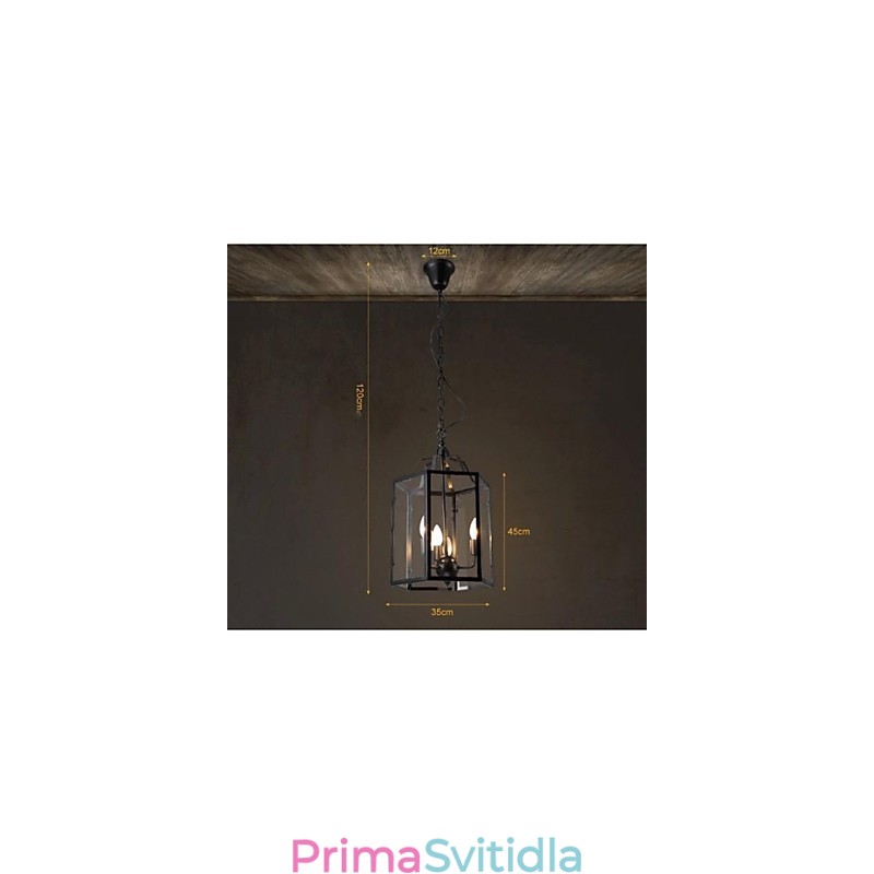 Tradiční klasická klasická vintage retro lucerna ve venkovském stylu mini malba s kovovým závěsným světlem jídelní