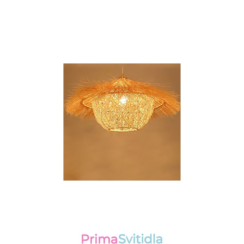 Moderní Rural Cany Art tkaná ratanová jednohlavá kapací lampa