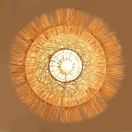 Moderní Rural Cany Art tkaná ratanová jednohlavá kapací lampa
