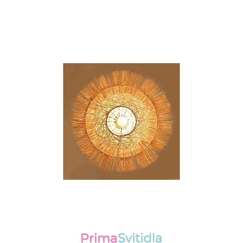 Moderní Rural Cany Art tkaná ratanová jednohlavá kapací lampa