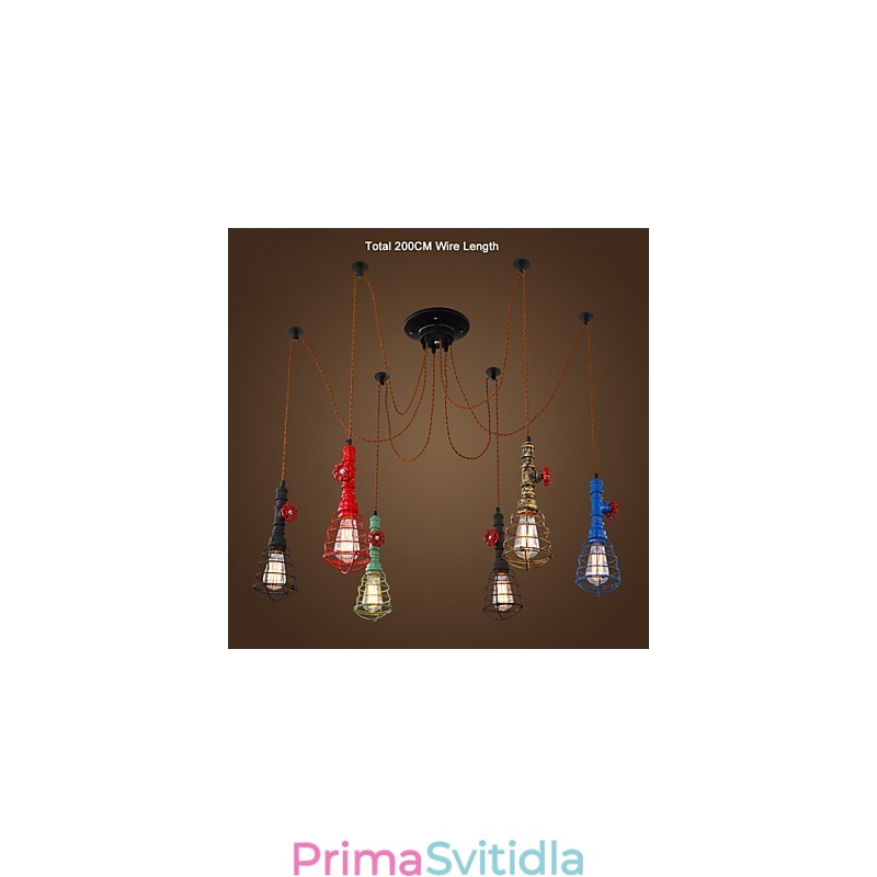 6 světel Vintage závěsné světlo vodní dýmka designová světla