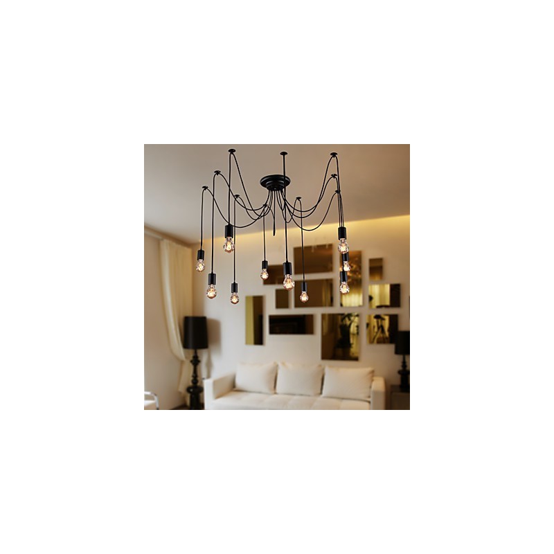 Lustr Vintage Design Žárovky zahrnuty Living 10 světel Závěsné světlo