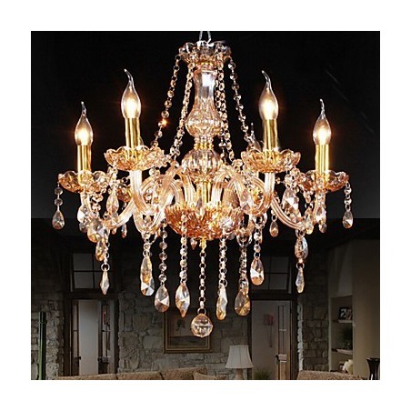 Elegantní křišťálový lustr pro domácnost Amber 6 Lights Elegantní křišťálový lustr pro domácnost Amber 6 Lights