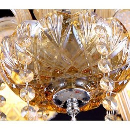 Elegantní křišťálový lustr pro domácnost Amber 6 Lights