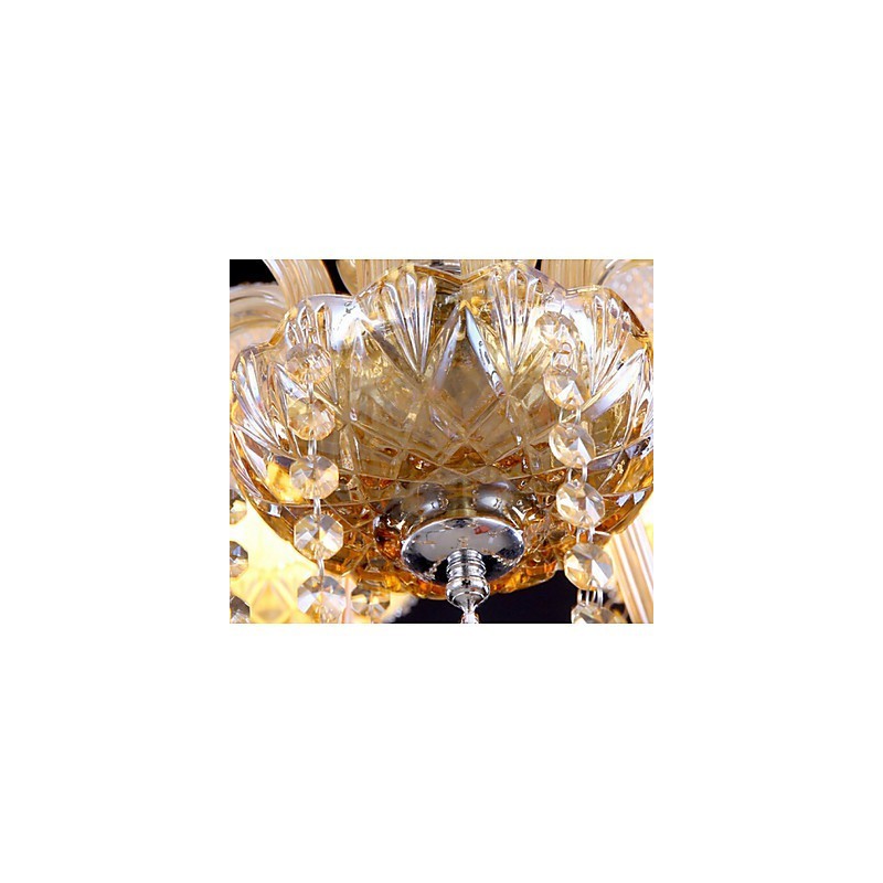 Elegantní křišťálový lustr pro domácnost Amber 6 Lights