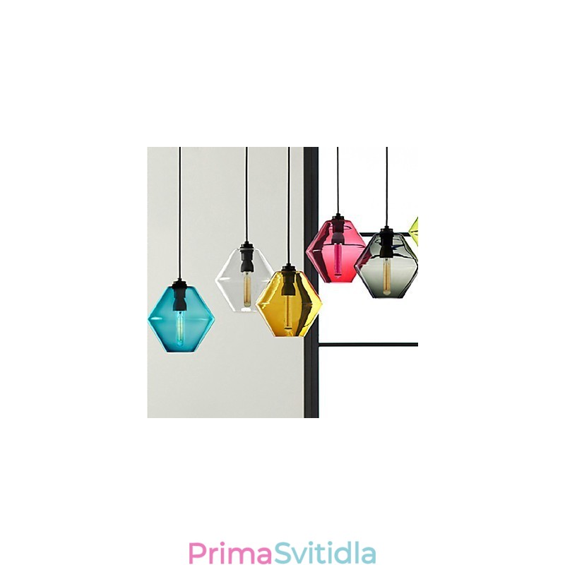 Candy Color Jednohlavé umělecké skleněné lustrové závěsné světlo se skleněným stínidlem (šedá žlutá zelená červená růžová modrá bílá)
