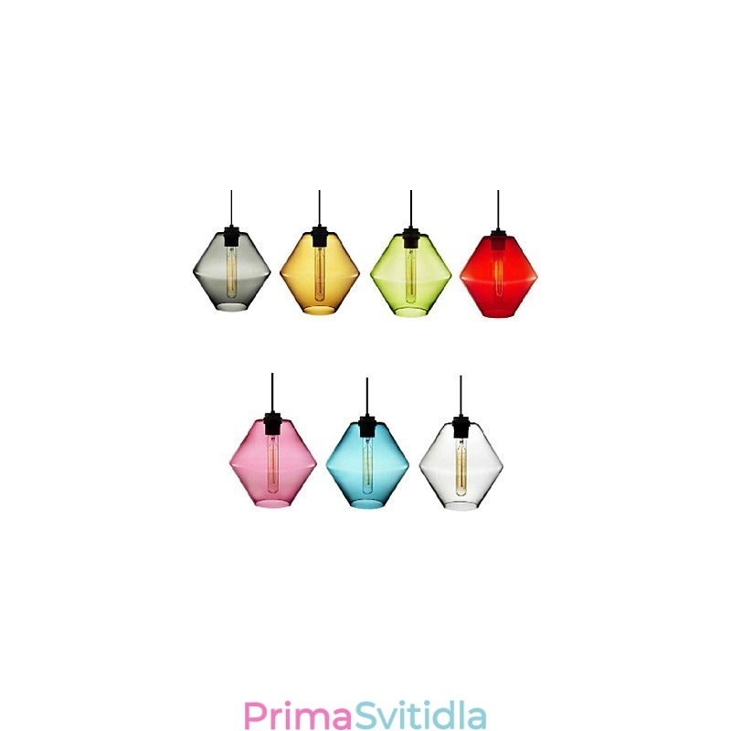 Candy Color Jednohlavé umělecké skleněné lustrové závěsné světlo se skleněným stínidlem (šedá žlutá zelená červená růžová modrá bílá)