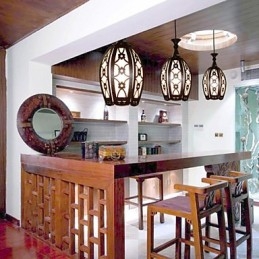 Současná a smluvní kreativní dřevěná závěsná lampa lampa