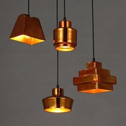Americký Country Retro Skleněný Lustr Rezavé Sedící Droplight