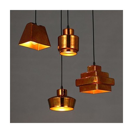 Americký Country Retro Skleněný Lustr Rezavé Sedící Droplight Americký Country Retro Skleněný Lustr Rezavé Sedící Droplight