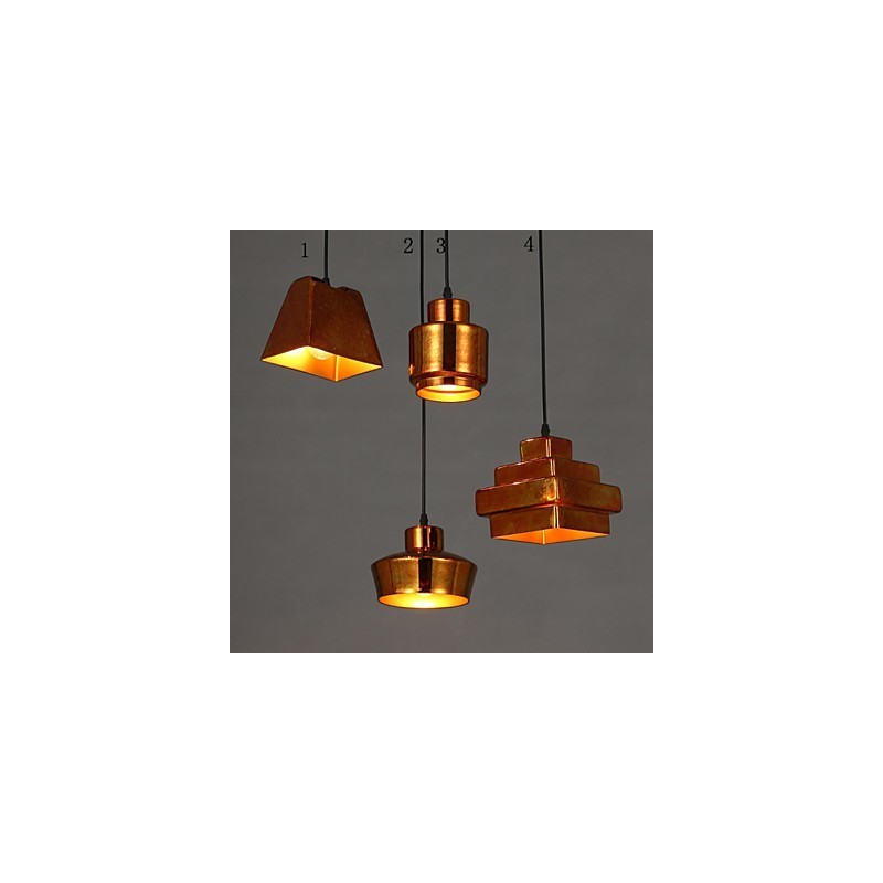 Americký Country Retro Skleněný Lustr Rezavé Sedící Droplight