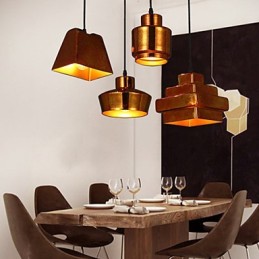 Americký Country Retro Skleněný Lustr Rezavé Sedící Droplight