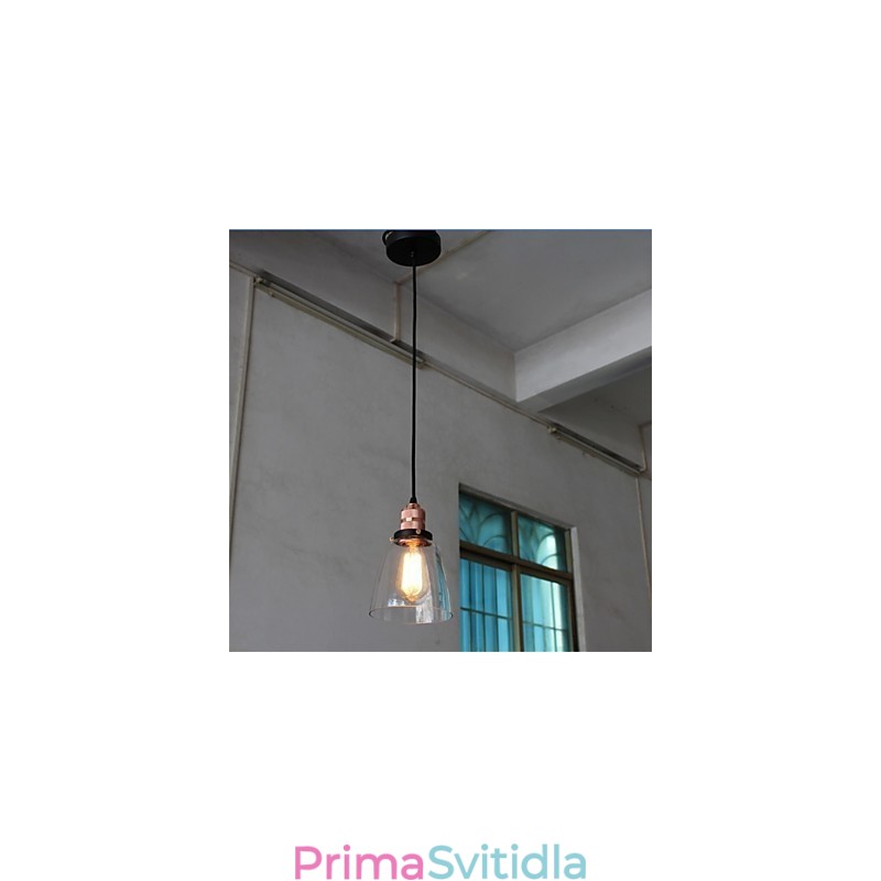 Minimalistický jedinečný retro skleněný lustr