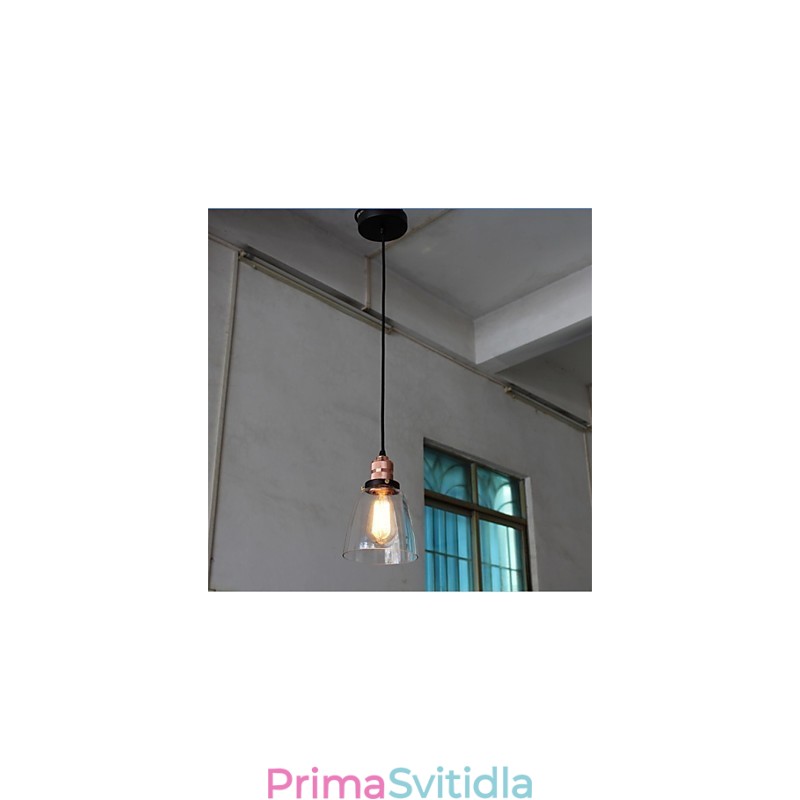 Minimalistický jedinečný retro skleněný lustr