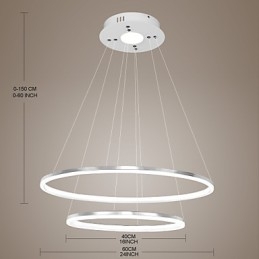 Moderní designové závěsné svítidlo 4 vysoce kvalitní akrylové dvojité kroužky