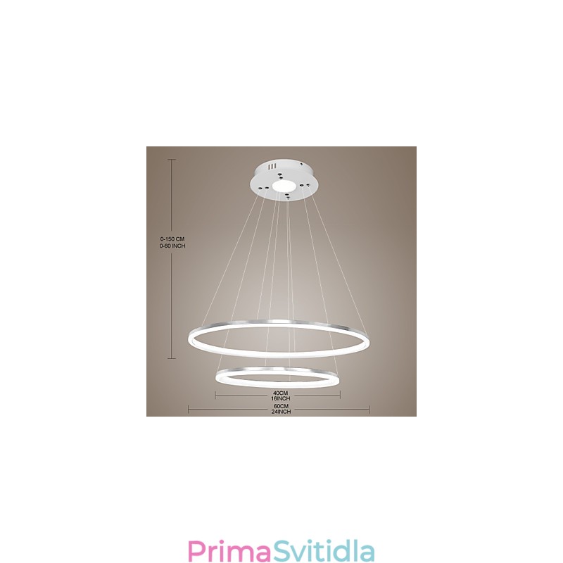 Moderní designové závěsné svítidlo 4 vysoce kvalitní akrylové dvojité kroužky