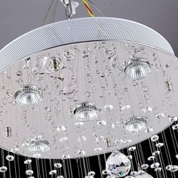 Moderní současné tradiční klasické rustikální lóže Vintage Country Island Crystal galvanicky pokovené kovové závěsné světlo