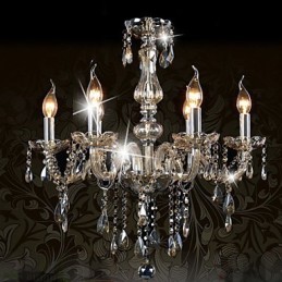 6 světel Luxusní křišťálový lustr Cognac Color K9 Crystal Lustr