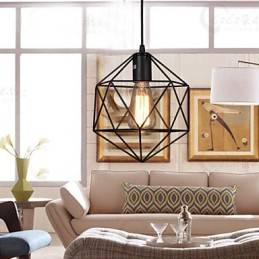 Geometrické linie Diamond kované železné závěsné lustrové světlo moderní moderní
