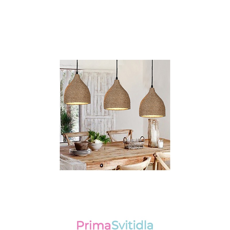 Country Lofts Restoring Ancient Ways Konopné lano Jednohlavá malá kapací lampa