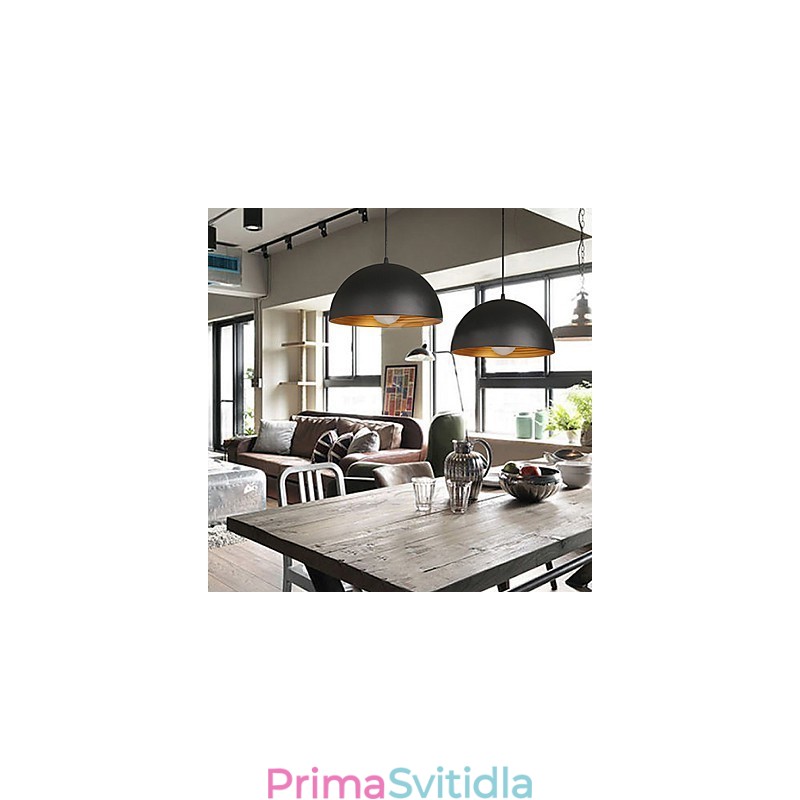 Kreativní lampa kulaté komínové svítidlo kované železné lustry lustr černé a bílé