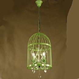 Vintage Iron Cage Lampa Lampa lustr Crystal