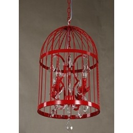 Vintage Iron Cage Lampa Lampa lustr Crystal