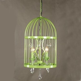 Vintage Iron Cage Lampa Lampa lustr Crystal