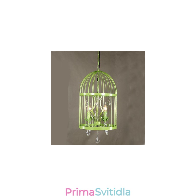 Vintage Iron Cage Lampa Lampa lustr Crystal